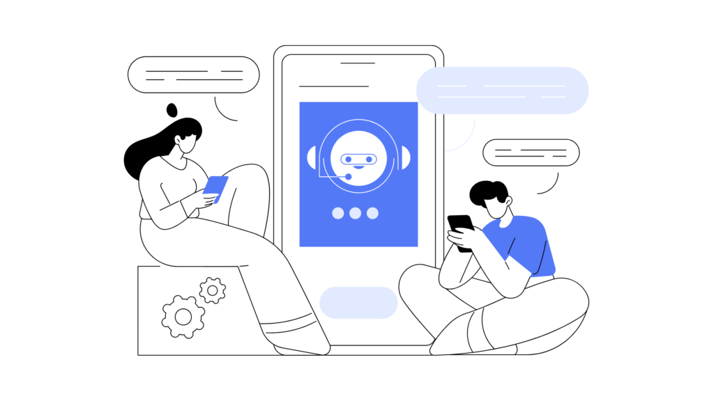 Customers interact with chatbots for customer service