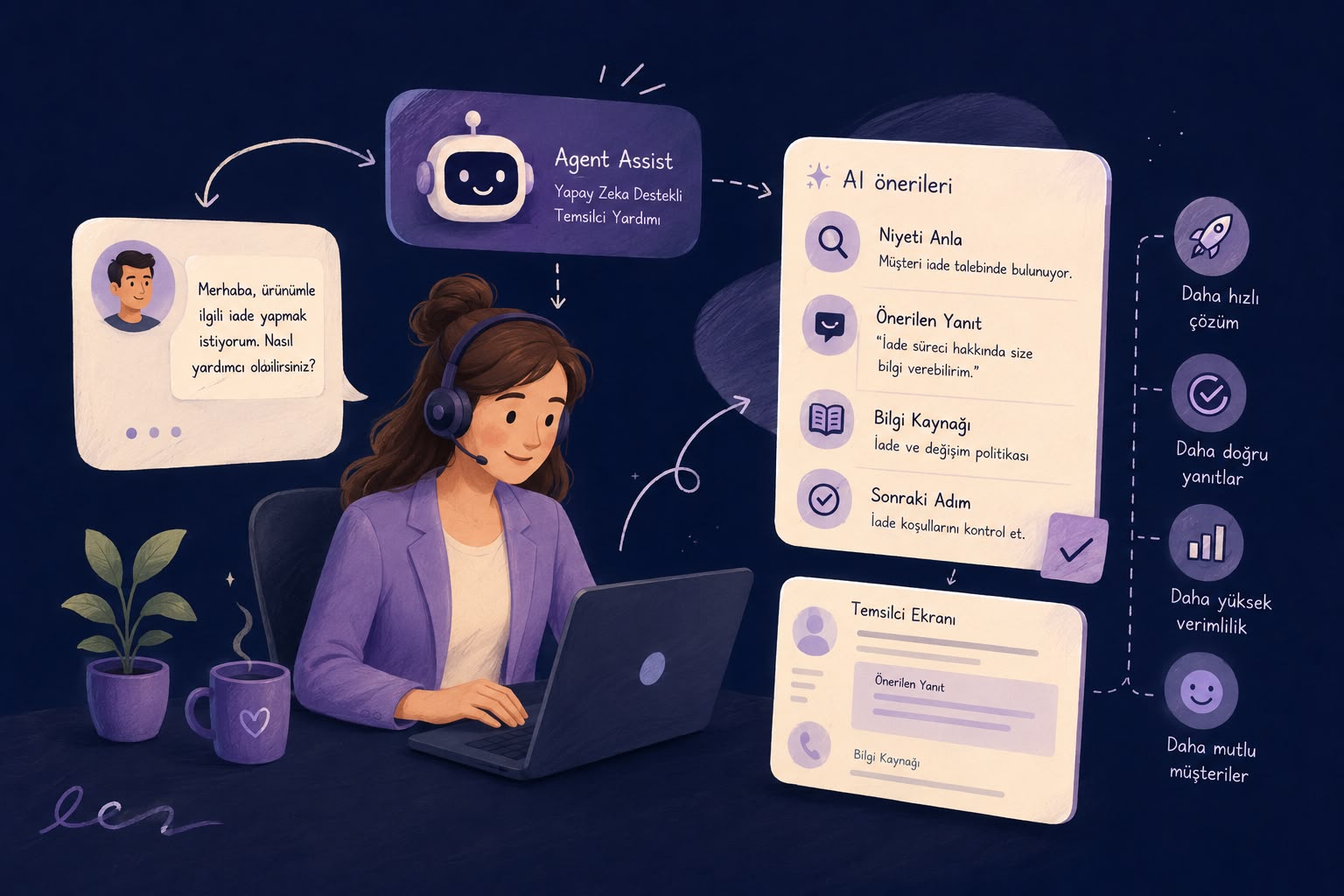 Agent Assist Nedir? Yapay Zekâ Destekli Temsilci Yardımı Nasıl Çalışır?