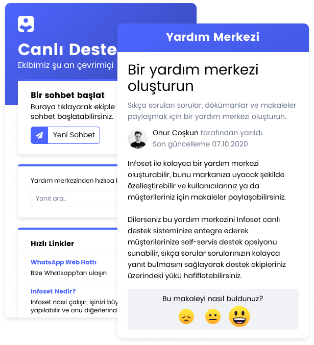 Yardım merkezi makaleleri, bilgi tabanı