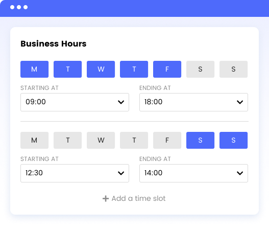 Business hours | Infoset